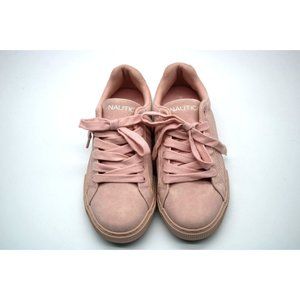 Women's Nautica Pink Steam Size 7 Casual Comfort Lace Up Flat Sneaker Shoes